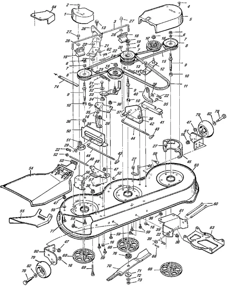 Řezný nástroj - kryt sečení pro Murray typ 46250X65A