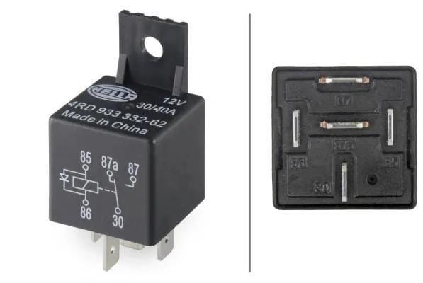 Relé 12V, 30A/40A, 5pólové, spínač, s držákem