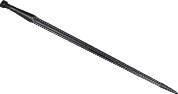 Hrot čelního nakladače rovný, hvězdicový profil 36x815 mm, špičatý hrot s maticí M22x1,5 mm, černý