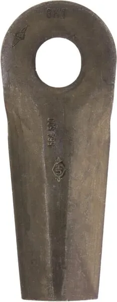 Nůž rotační sekačky rotace vlevo / vpravo 129 x 50 x 4 mm; ovál otvor 20,5 x 18,5 mm; vhodný pro Kuhn / John Deere; 25 ks/bal.