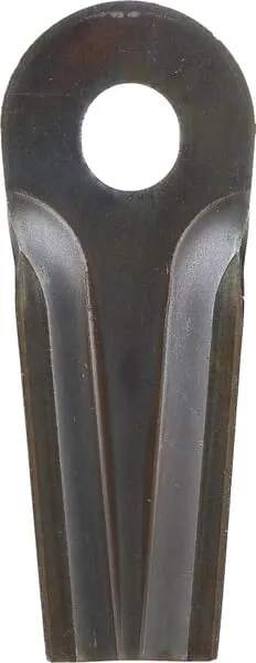 Nůž rotační sekačky rotace vlevo / vpravo 129 x 50 x 4 mm; ovál otvor 20,5 x 18,5 mm; vhodný pro Kuhn / John Deere; 25 ks/bal.