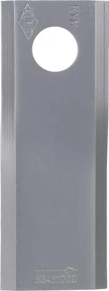 Nůž rotační sekačky rotace vlevo 122 x 45 x 4 mm; otvor Ø 18,25 mm; vhodný pro Kuhn; 25 ks/bal.