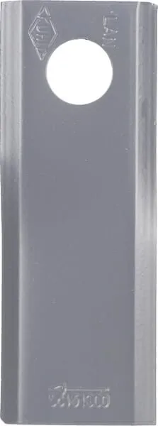 Nůž rotační sekačky rotace vpravo 122 x 45 x 4 mm; otvor Ø 18,25 mm; vhodný pro Kuhn; 25 ks/bal.