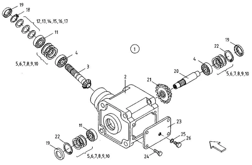 Úhlová převodovka do výr. č. 680