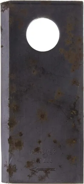 Nůž rotační sekačky rotace vpravo 106 x 48 x 4 mm; otvor Ø 19 mm; vhodný pro Niemeyer