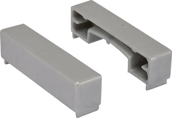 Koncové uzávěry, šedý hliník, 2 ks