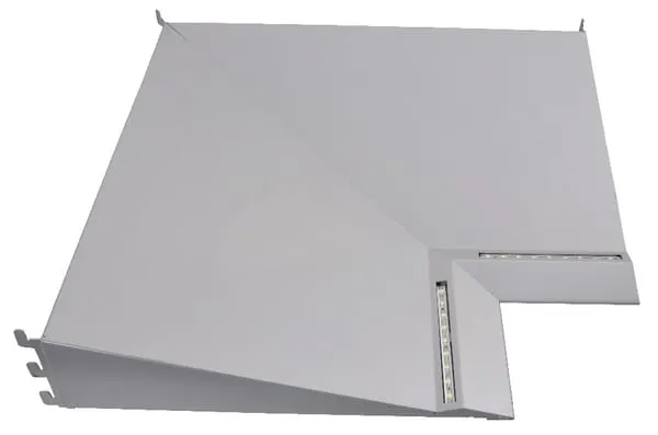 Obdélníková clona s osvětlením bílá/hliník