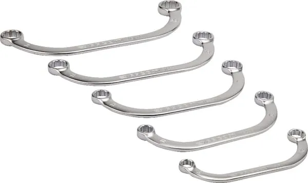 Sada zahnutých očkových klíčů, 5 ks