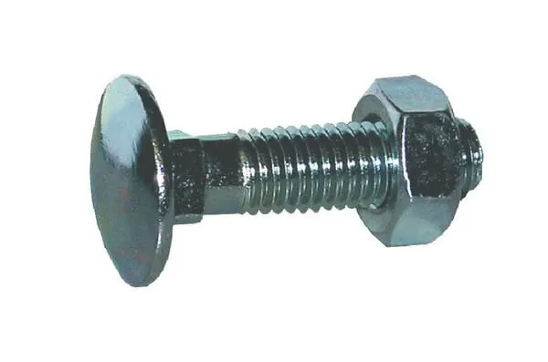 Vratový šroub s maticí DIN 603 M10x25, pozinkovaný 4.6, Kramp