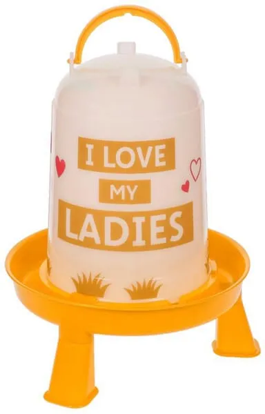 Napáječka pro drůbež, s nápisem