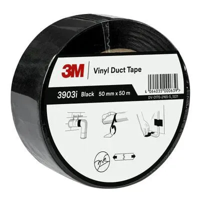 Vinylová lepicí páska černá, 50 mm x 50 m