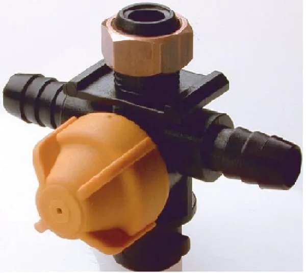 Mezikus držáku trysek pro montáž na hadici, jednoduchý, s pojistkou proti úkapu, připojení na bajonet