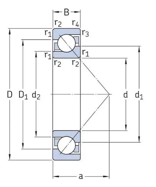 Kuličkové ložisko s kosoúhlým stykem 30x72x19 mm SKF