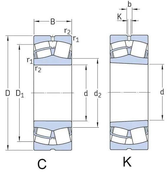 Spherical roller bearing 100x215x73mm SKF