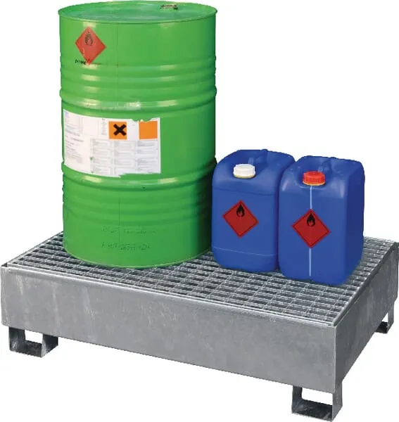 Ocelové sběrné vany pozinkované s mřížovým roštem a bez roštu SW