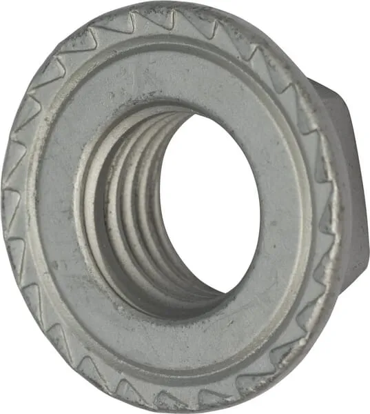 Pojistná matice s vroubkováním na spodní straně