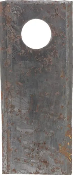 Nůž rotační sekačky rotace vpravo 114 x 48 x 4 mm; otvor Ø 19 mm; vhodný pro Kongskilde JF / Stoll