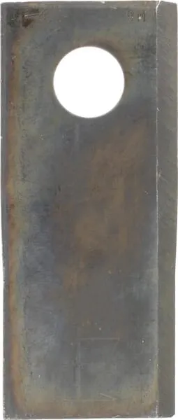 Nůž rotační sekačky rotace vlevo 114 x 48 x 4 mm; otvor Ø 19 mm; vhodný pro Kongskilde JF / Stoll
