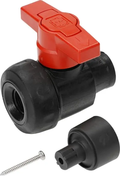 2cestný kulový ventil 1/2", montážní panel