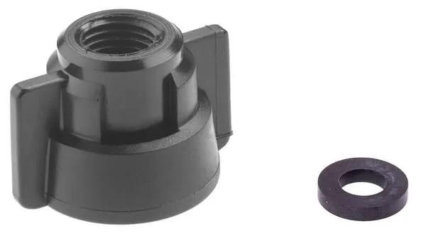 Uzávěr trysky, bajonetový, 1/4 NPT, černý, s těsněním, Geoline
