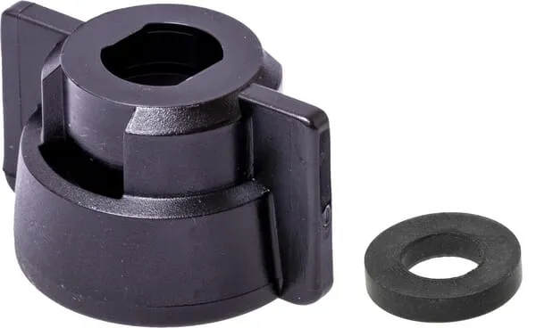 Uzávěr trysky, bajonetový, SW10, černý, s těsněním, Geoline