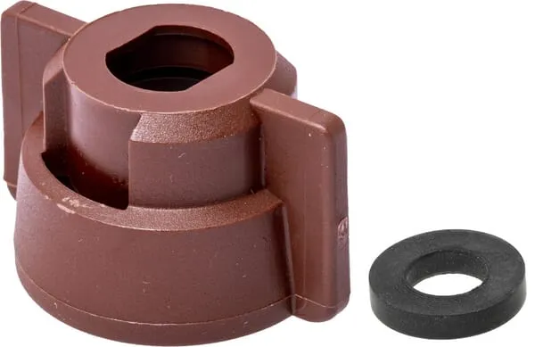 Uzávěr trysky, bajonetový, SW10, hnědý, s těsněním, Geoline