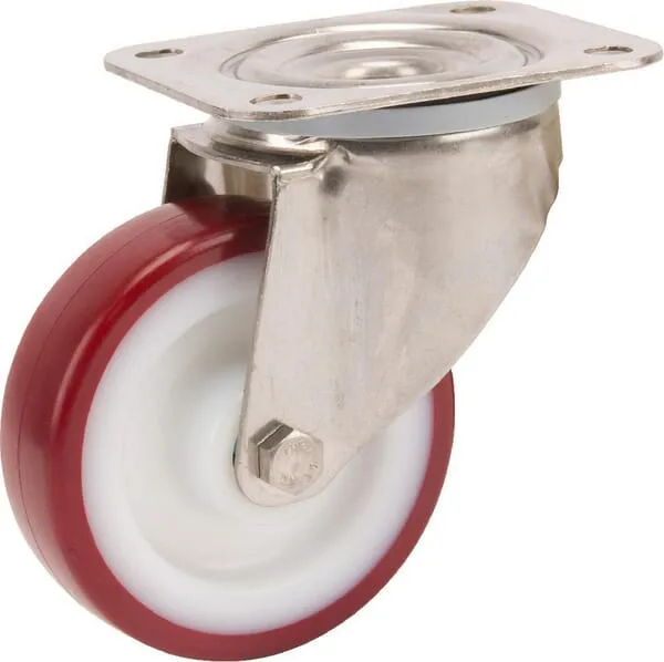 Nerezové otočné kolečko s plastovým běhounem