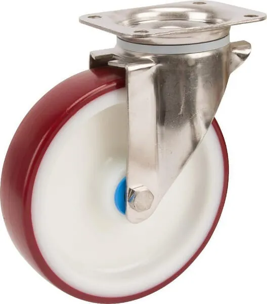 Nerezové otočné kolečko s plastovým běhounem