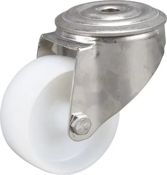 Otočná kola z nerezové oceli s upevňovacím otvorem, polyamidové kolo 150kg