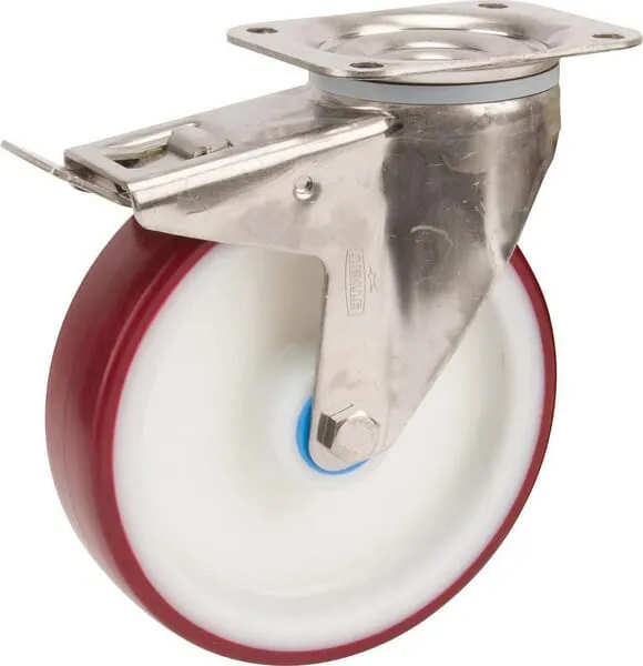 Nerezové otočné kolečko s plastovým běhounem