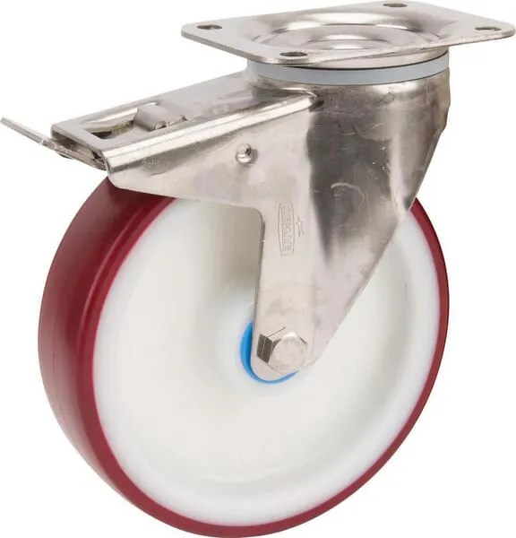 Nerezové otočné kolečko s plastovým běhounem