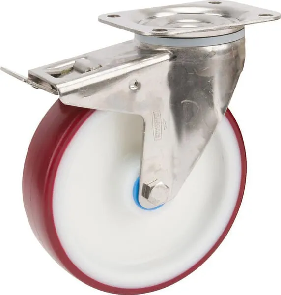 Nerezové otočné kolečko s plastovým běhounem