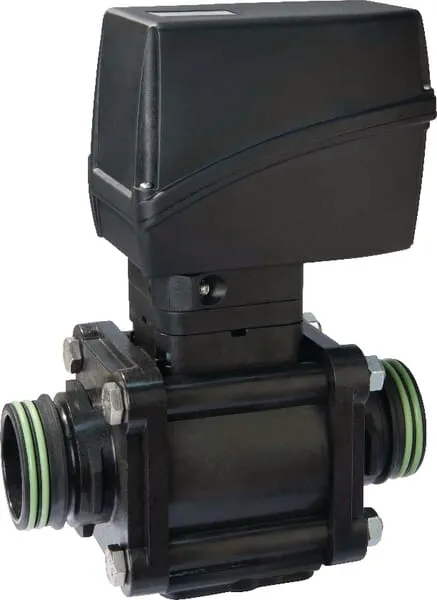 Elektrické kulové kohouty, 2-cestný kohout, řada 853 (s vidlicovou přípojkou)