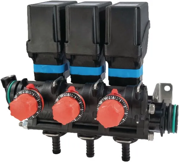 Jednotka sekčních ventilů s vidlicovou přípojkou, řada 863