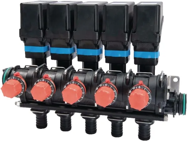 Jednotka sekčních ventilů s vidlicovou přípojkou, řada 873