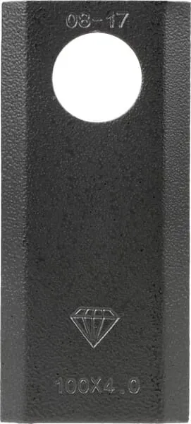 Nůž rotační sekačky rotace vlevo / vpravo 100 x 40 x 4 mm; otvor Ø 21 mm; vhodný pro Massey Ferguson; 25 ks/bal.