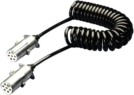 Spirálový kabel kovový 24 V 7 pin DIN/ISO 3731