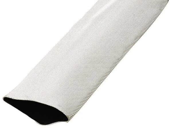 Fire hose flat rollable, synthetic white