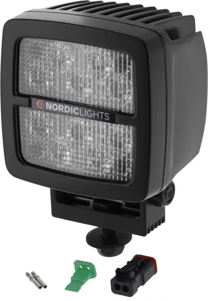 Pracovní světlo LED, 41 W, 4200 lm, čtvercové, 12/24 V, šroubovací, konektor Deutsch 2pólový, širokoúhlé, 10 LED, Scorpius N4402 Nordic Lights