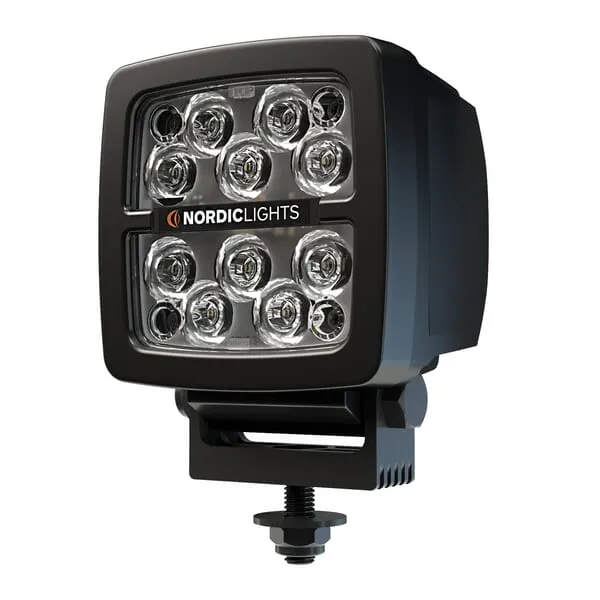 LED pracovní světlo čtvercové, 42 W, 400 lm, 12/24 V, modré, šroubovací, 2pólový konektor Deutsch, bodové, 10 LED, Scorpius 400 Blue, Nordic Lights