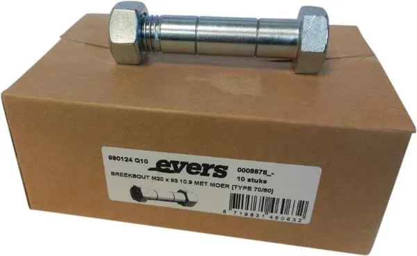 Střižný šroub s maticí (10x) M20x93 10.9 TYP 70/80