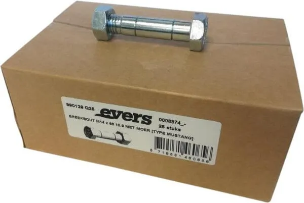 Shear bolt with nut (25x) M14x66 10.9 TYPE MUSTANG