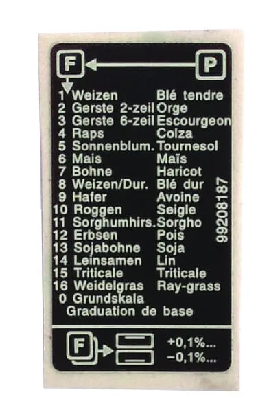 Nálepka, druhy obilí FMG55