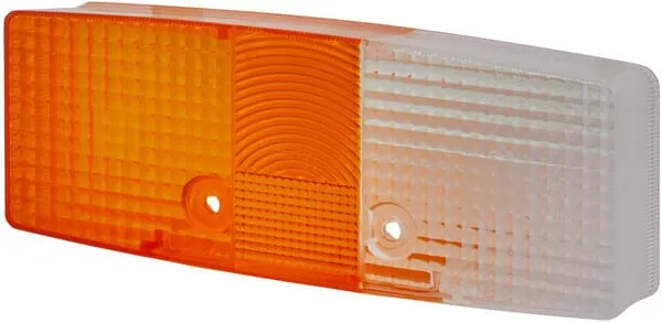 Náhradní sklo světla, oranžové/průhledné, obdélníkové pravé, Hella