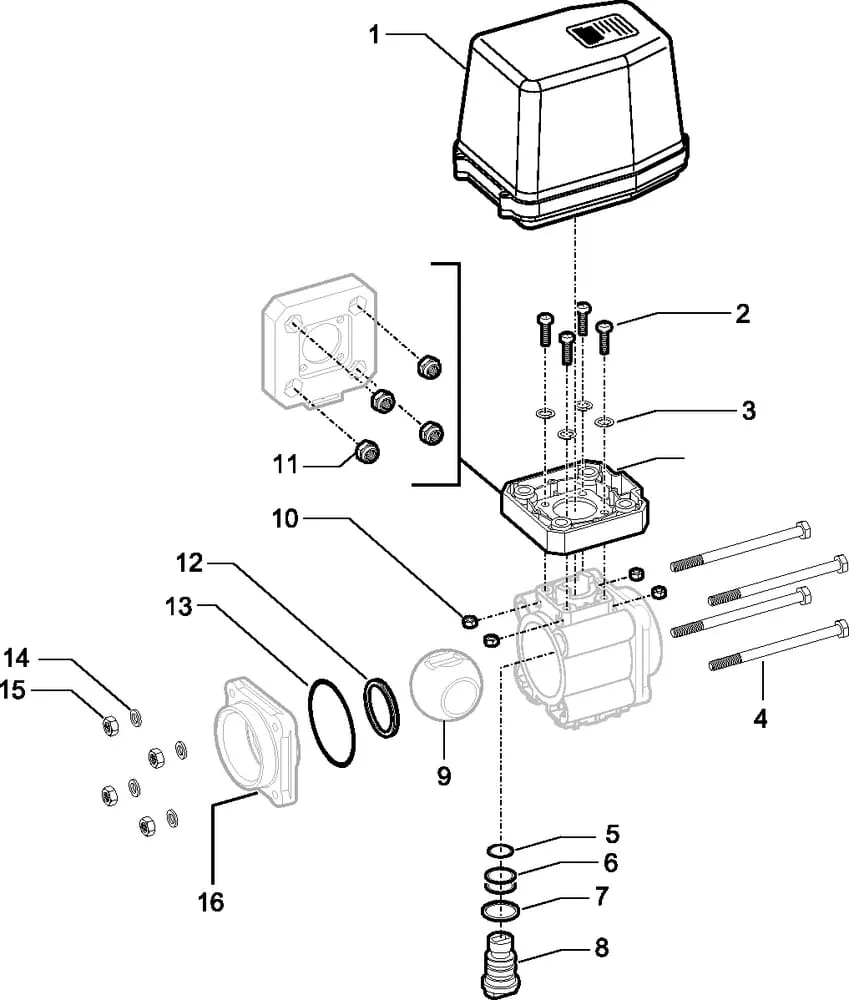Arag, kulové kohouty 453704 X . .T ( 2-cestné, elektrický)