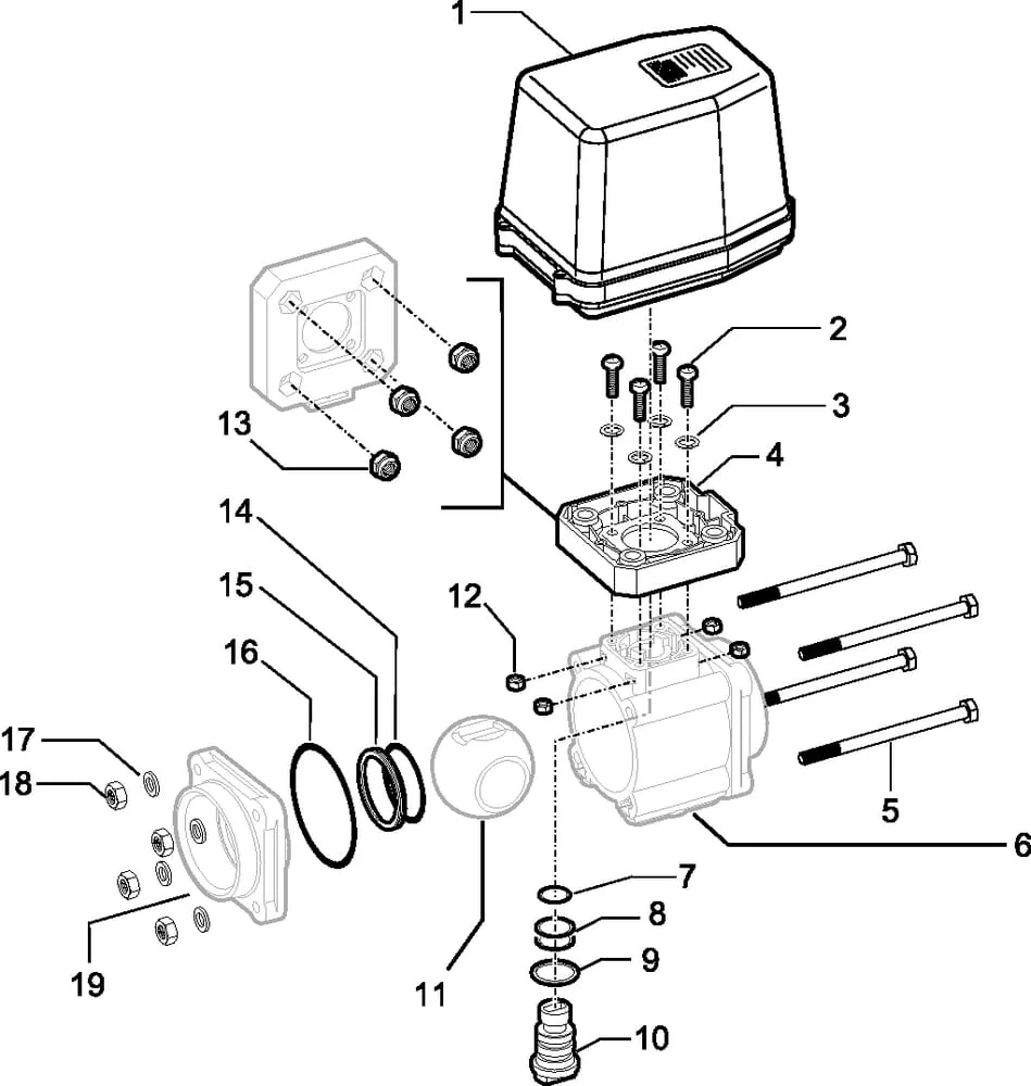 Arag, kulové kohouty 453705 X 66 T ( 2-cestné, elektrický)