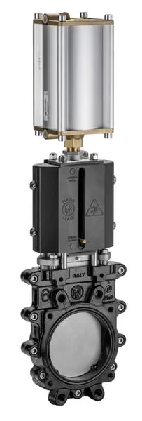 Nožové šoupátko 10" obousměrné, pneumatické