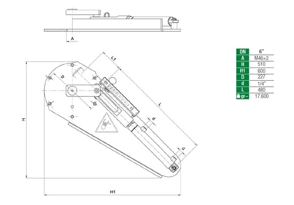 Oildynamic cylinder plate for 3-way valve 6''