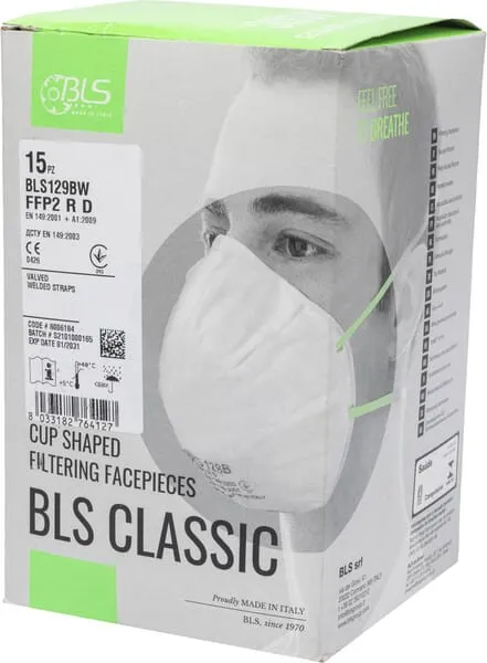 Ochranná maska BLS 129BW FFP2 R D, s ventilem, 15 ks