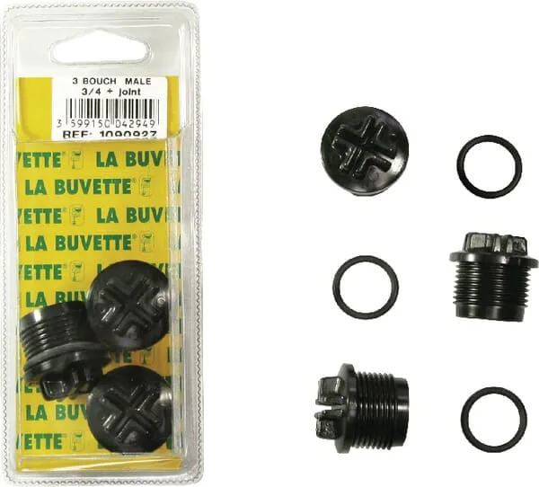 Coque de 3 bouchon mâle 3/4"